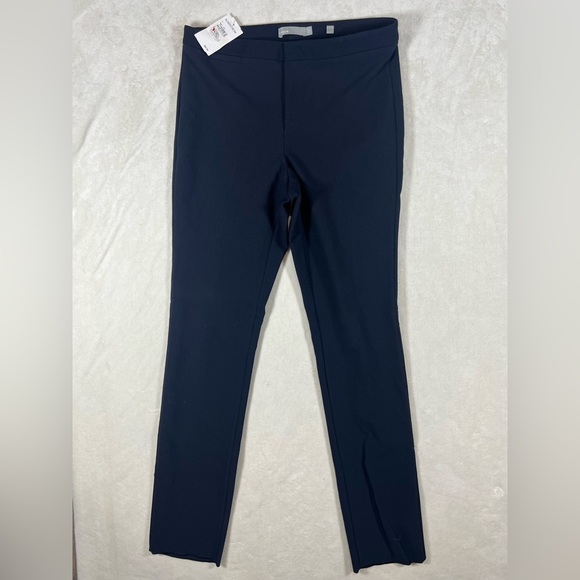 NWT Vince Size 8 Midnight Blue Cotton Stretch Trousers Pants - Picture 1 of 11